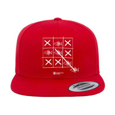 Fish Tick Tack Toe Embroidered Flat Bill Cap